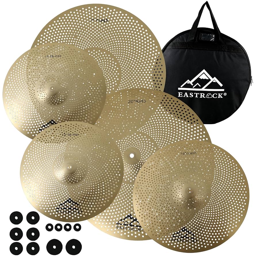 Amazon.com: EASTROCK Golden Low Volume Cymbal Pack, 5 Pieces
